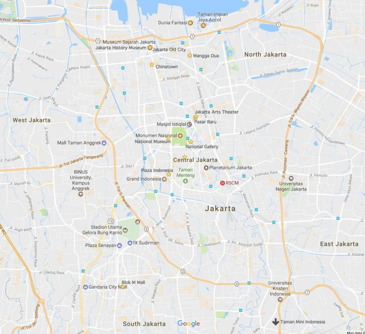 map of Jakarta malls