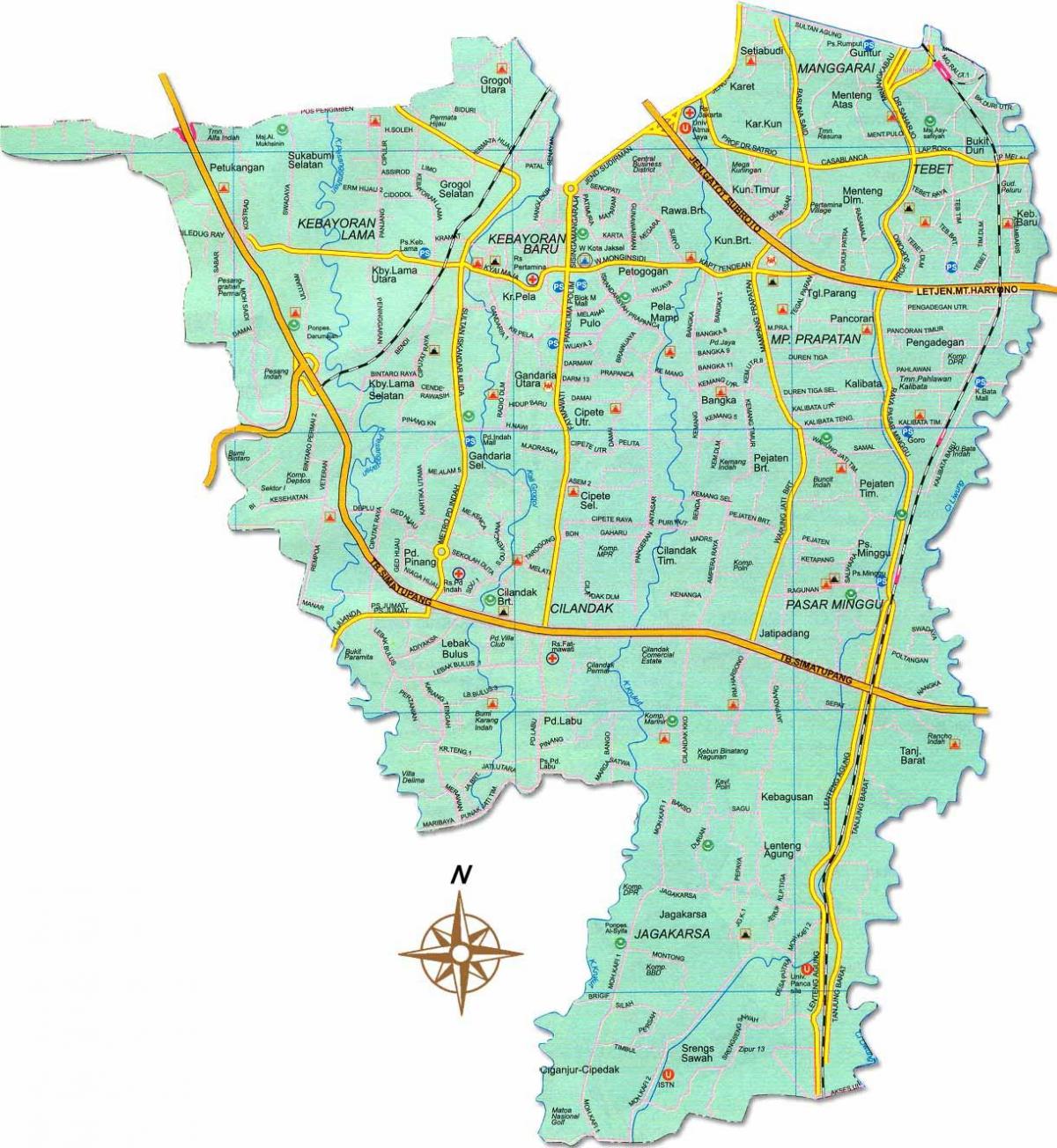 map of  Jakarta selatan