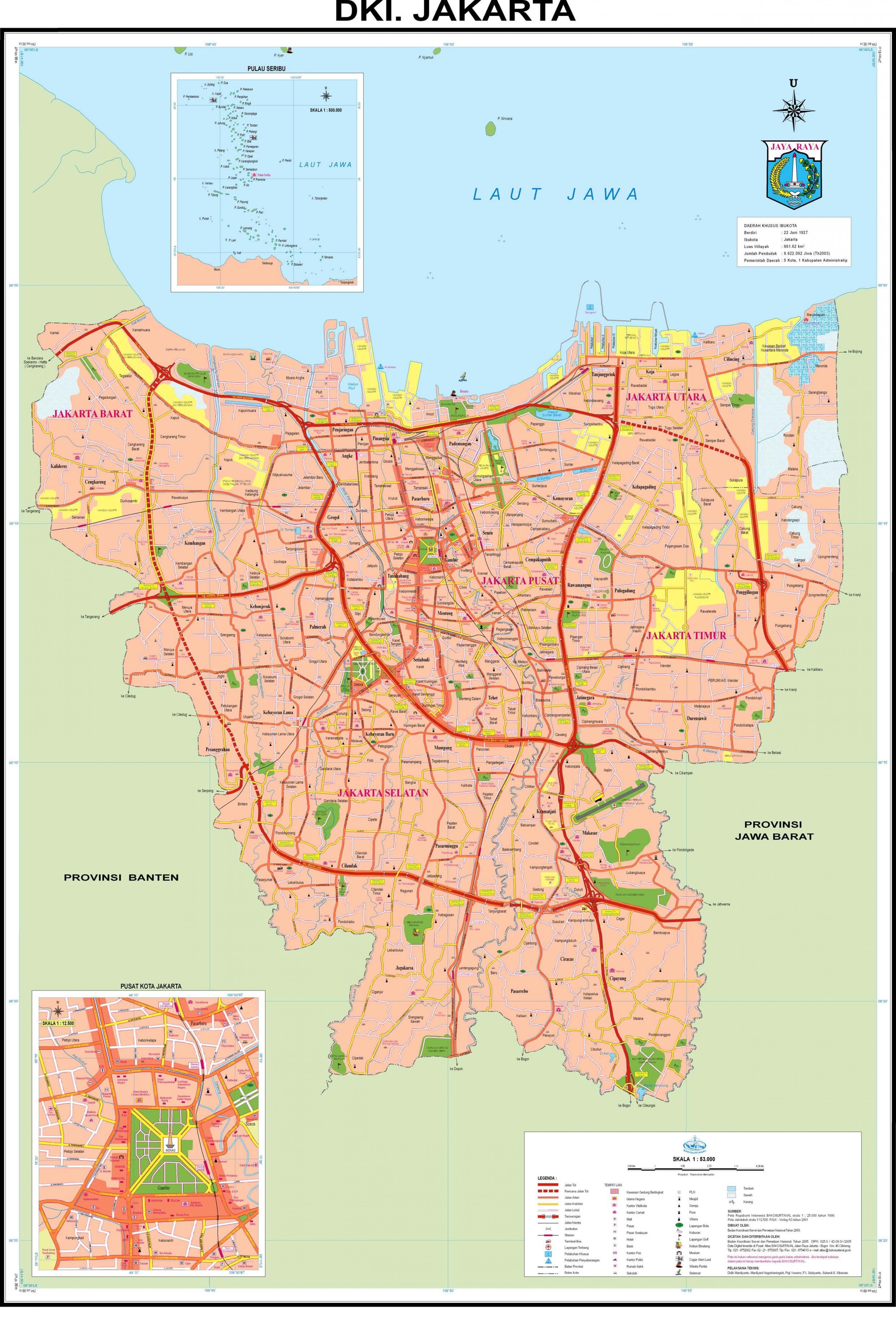 Map of Jakarta - Jakarta city map (Java - Indonesia)