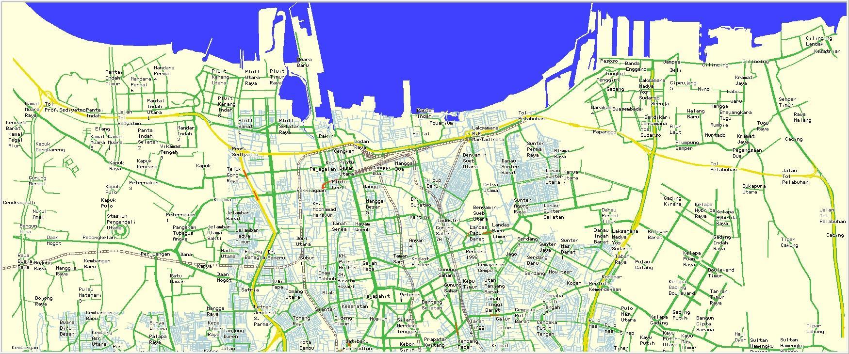 North Jakarta map - Map of north Jakarta (Java - Indonesia)