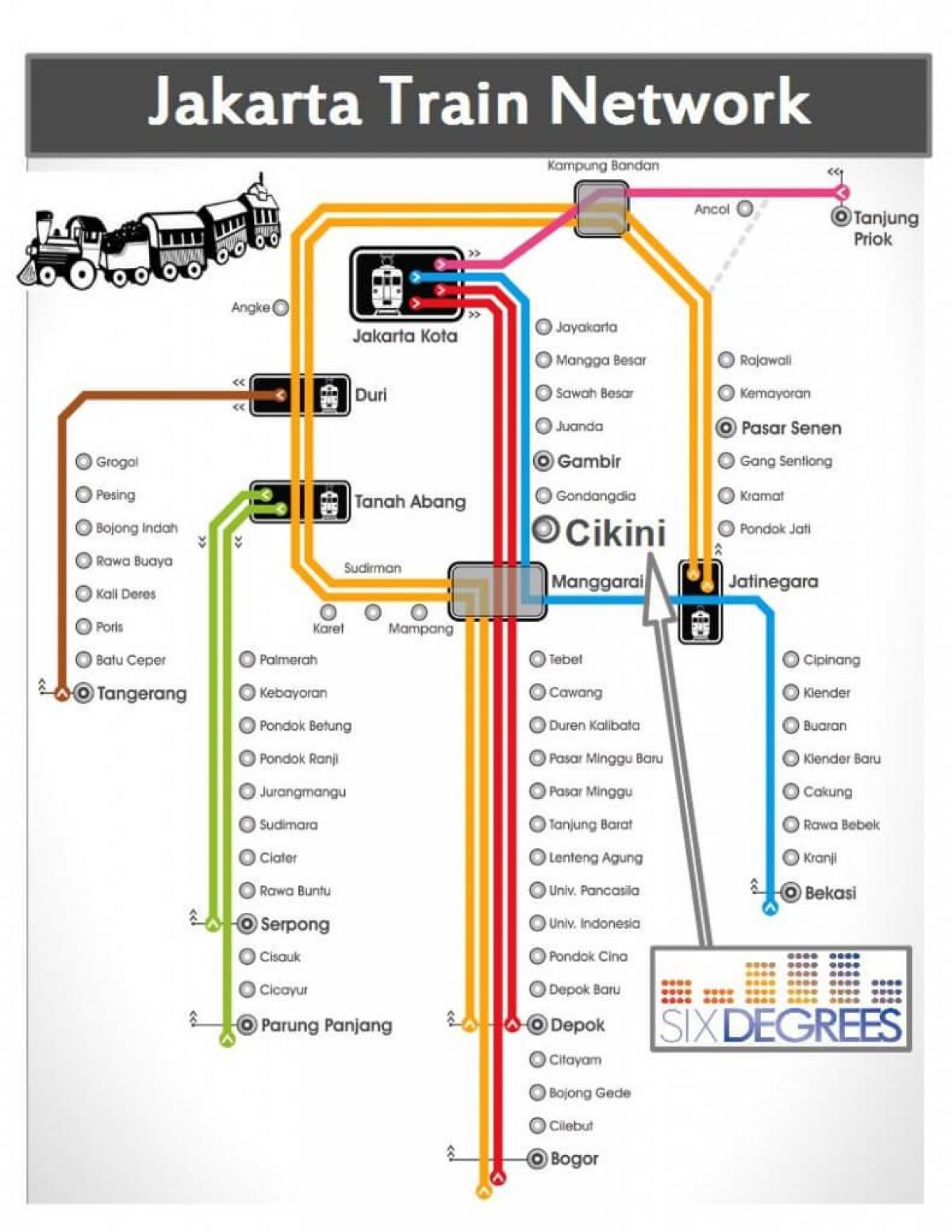 Jakarta train station map - Map of Jakarta train station (Java - Indonesia)